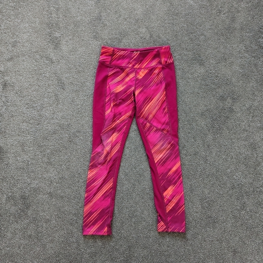 Avia pink orange leggings kids size Medium